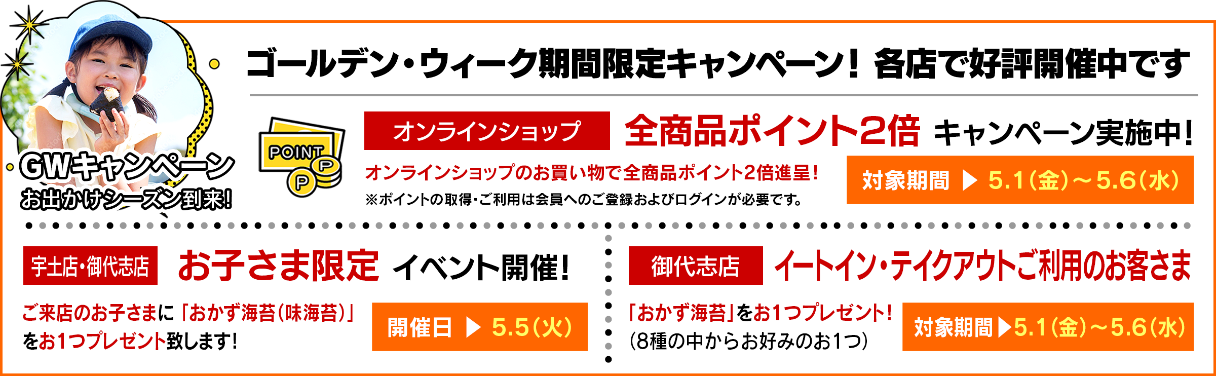 ポイント2倍クーポンキャンペーン – 住吉海苔本舗